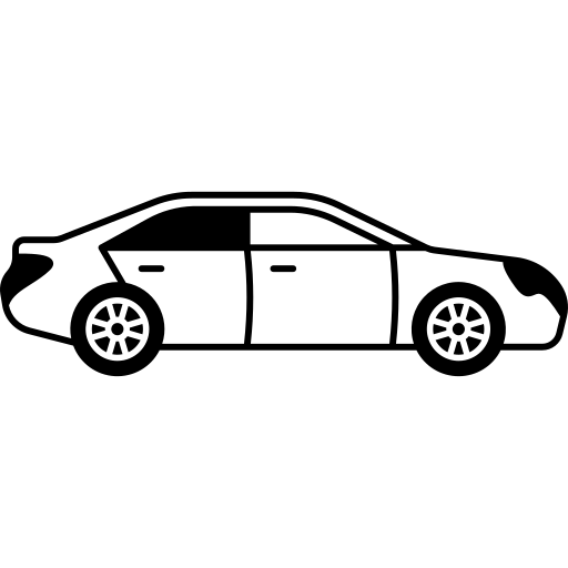 A very simple drawing of a car from the side-view